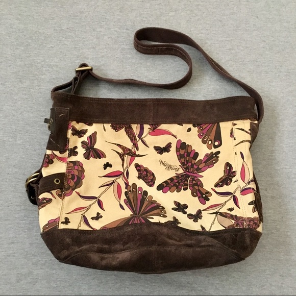 Lucky Brand Handbags - Lucky Brand Runaway Canvas & Suede Crossbody
